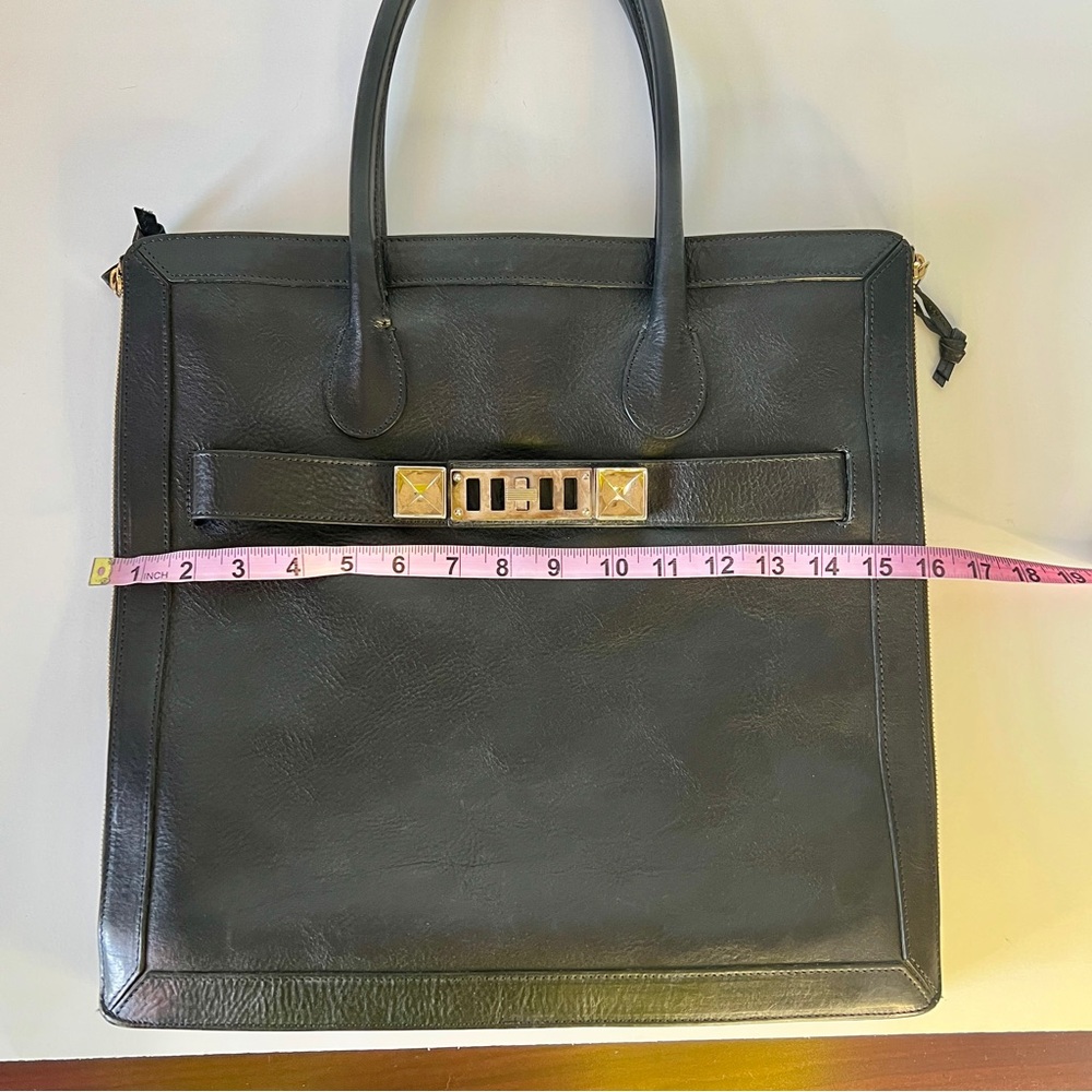 Proenza Schouler PS11 Black Pebble Leather Shoulder Tote 16x16 - Picture 8 of 12